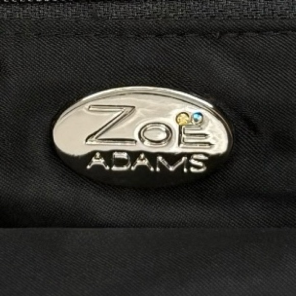 Zoe Adams Black Satin Studded Evening Bag Clutch Shoulder Purse - Picture 5 of 9